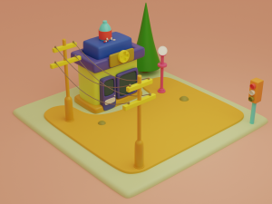 pharmacy fantasy building collection cartoon city 3D मॉडल