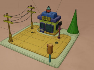 pharmacy fantasy building collection cartoon city 3D मॉडल