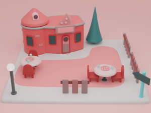 restaurant fantasy building collection cartoon city 3D Модель