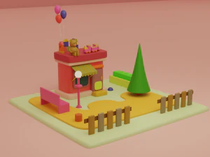 toy store fantasy building collection cartoon city 3D Model