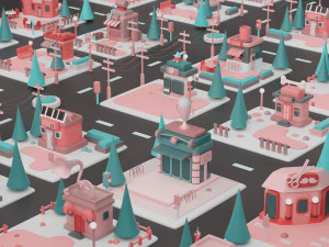 toy store fantasy building collection cartoon city 3D Model