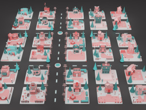 toy store fantasy building collection cartoon city 3D मॉडल