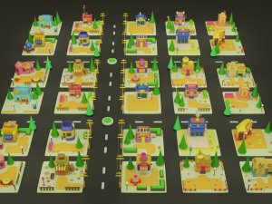toy store fantasy building collection cartoon city 3D मॉडल