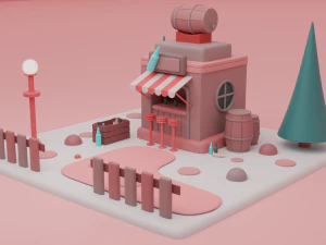 toy store fantasy building collection cartoon city 3D Model