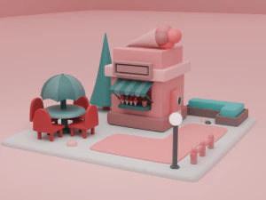 toy store fantasy building collection cartoon city 3D Model