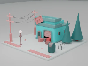 toy store fantasy building collection cartoon city 3D Model