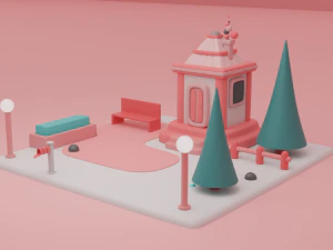 toy store fantasy building collection cartoon city 3D Model
