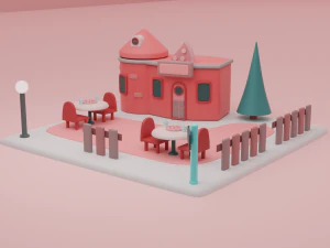 toy store fantasy building collection cartoon city 3D Model