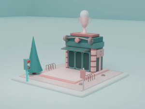 toy store fantasy building collection cartoon city 3D Model