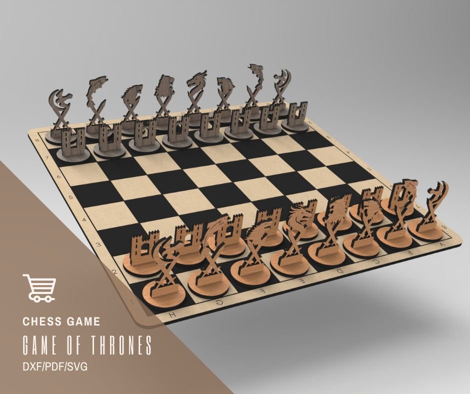 Chess Board Game SVG Wooden Chess Chess Board Laser Cut 