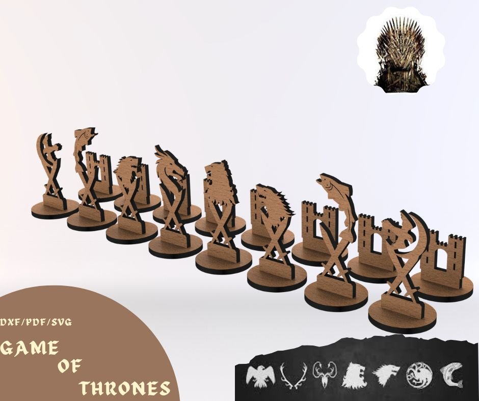 Chess Pieces SVG 1 Chess Pieces Cut File Chess Pieces DXF 