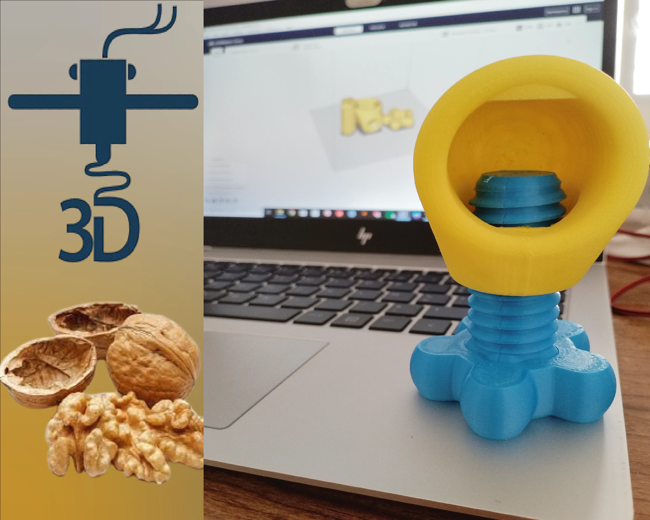 3D Printed Walnut Cracker A Nutty Delight 3D Print Model .c4d .max .obj .3ds .fbx .stl .blend 