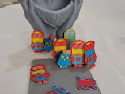 Chaveiros Minion fofos e coloridos Modelo de Impressão 3D