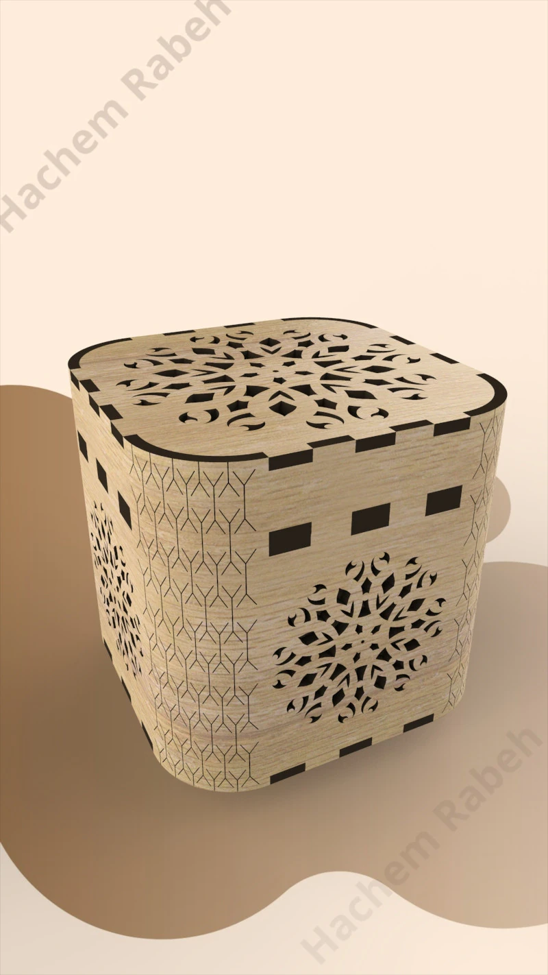 Elegant Laser-Cut Gift Box 3D Model .c4d .max .obj .3ds .fbx .stl .blend 