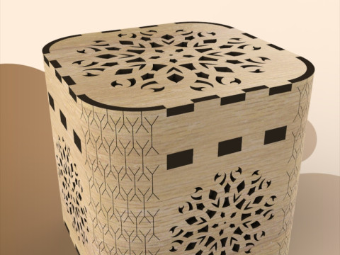 Elegant Laser-Cut Gift Box 3D Model