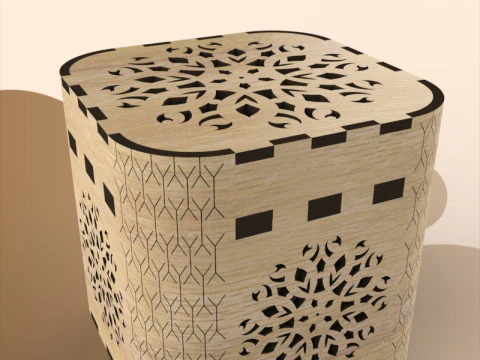 Caixa de presente elegante cortada a laser Modelo 3D