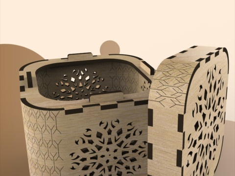 Elegant Laser-Cut Gift Box Modello 3D