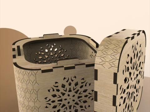 Elegant Laser-Cut Gift Box 3D Model