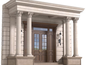 classic column porch entrance to the house entry group 3D Model