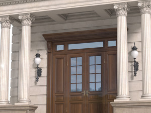 classic column porch entrance to the house entry group 3D 모델