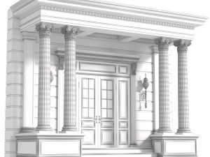 classic column porch entrance to the house entry group 3D 모델