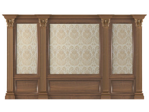 wall wood boiserie paneling wallpaper 3D Model