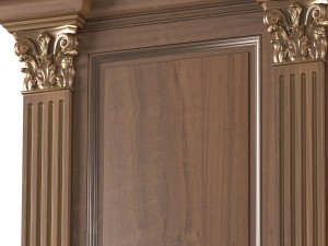 wall wood boiserie paneling 3D 模型