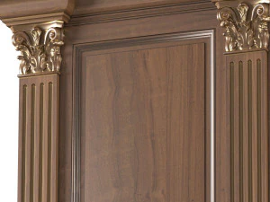 wall wood boiserie paneling 3D Model