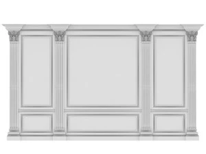 wall wood boiserie paneling 3D Model