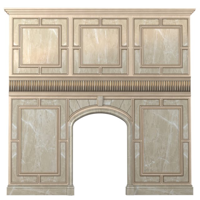 art deco wall paneling 3D Model .c4d .max .obj .3ds .fbx .stl .blend 