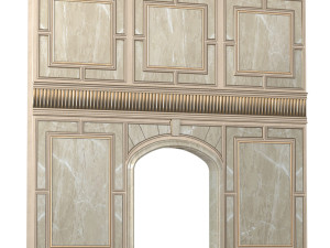 art deco wall paneling 3D Model