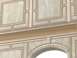 art deco wall paneling 3D Model