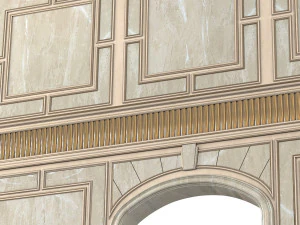 art deco wall paneling 3D Model
