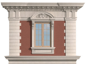 classic facade with rusticated stone 3D Model