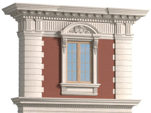 classic facade with rusticated stone 3D-Modell