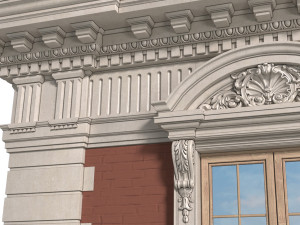 classic facade with rusticated stone 3D-Modell