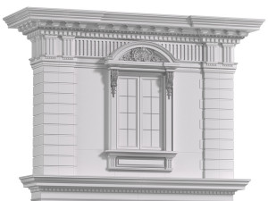classic facade with rusticated stone 3D-Modell