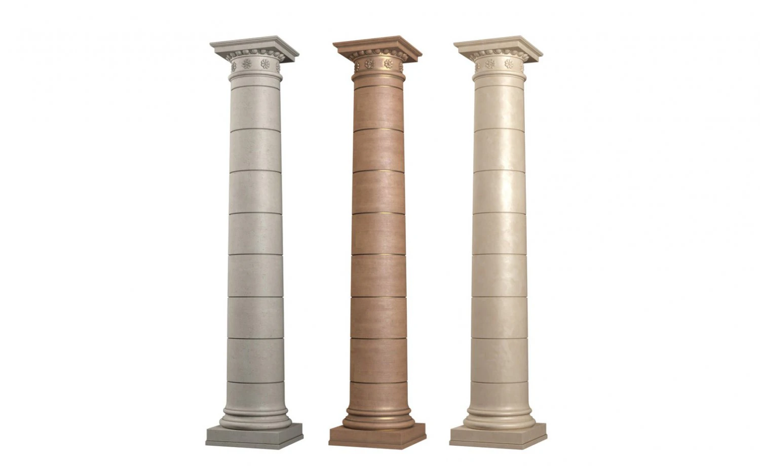classical rustic columns 3D Model .c4d .max .obj .3ds .fbx .stl .blend 
