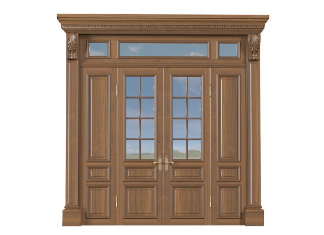 entrance classic door 3D Model .c4d .max .obj .3ds .fbx .stl .blend 