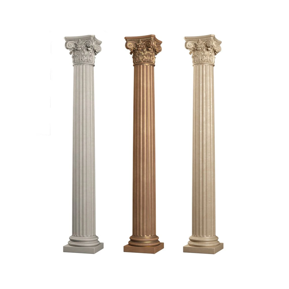 classical round columns 3D Model .c4d .max .obj .3ds .fbx .stl .blend 