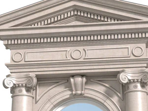 classic facade with pediment 3D Model