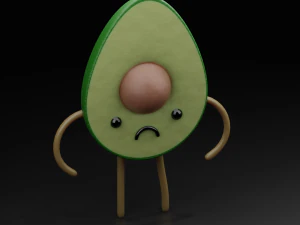 sad avacado 3D Print Model