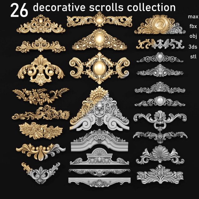 Decorative 3Dモデル .c4d .max .obj .3ds .fbx .stl .blend 