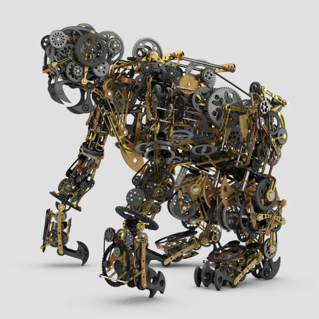 mechanical monkey 3Dモデル .c4d .max .obj .3ds .fbx .stl .blend 