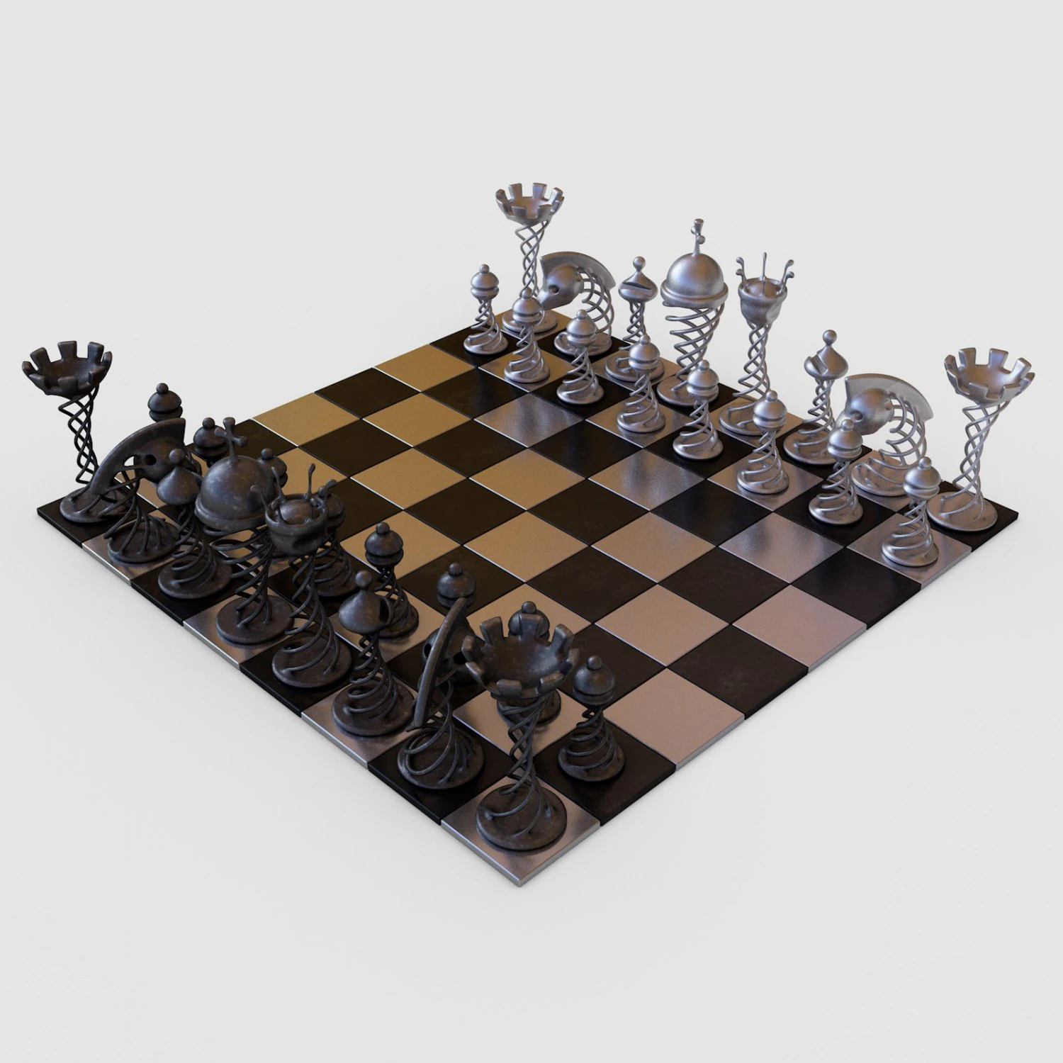 Schachspiel 3D Modell .c4d .max .obj .3ds .fbx .stl .blend 