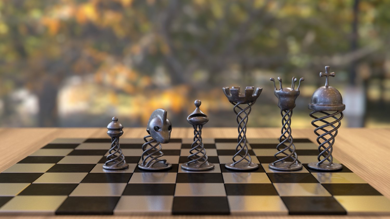 Jogo de xadrez medieval Modelo 3D $13 - .blend .stl - Free3D