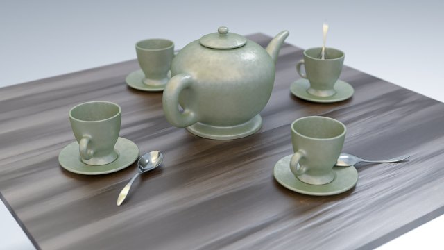 tea service 3D Модель .c4d .max .obj .3ds .fbx .stl .blend 