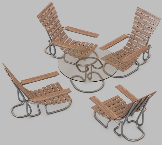 garden lounge 3D Model .c4d .max .obj .3ds .fbx .stl .blend 