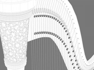 musical instrument harp 3D मॉडल
