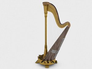 musical instrument harp 3D Model